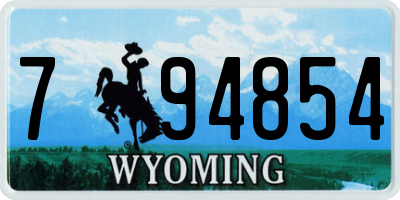WY license plate 794854