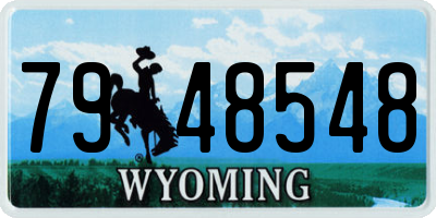 WY license plate 7948548