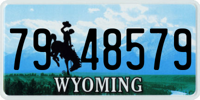 WY license plate 7948579