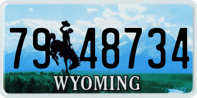 WY license plate 7948734