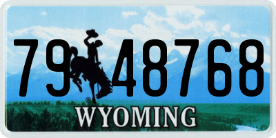 WY license plate 7948768