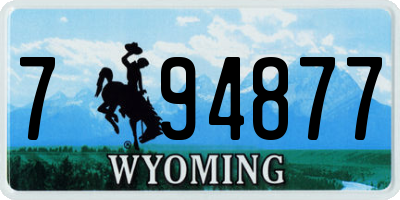 WY license plate 794877
