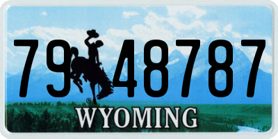 WY license plate 7948787