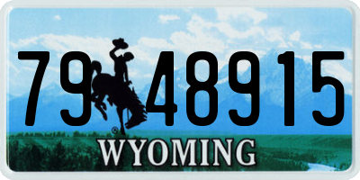 WY license plate 7948915