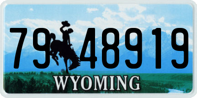 WY license plate 7948919