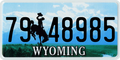 WY license plate 7948985