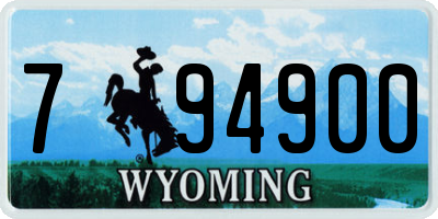 WY license plate 794900