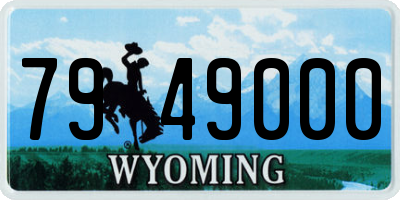 WY license plate 7949000