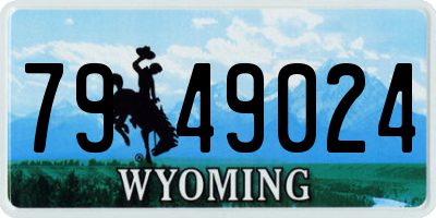 WY license plate 7949024
