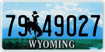 WY license plate 7949027
