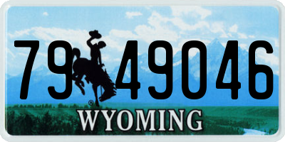WY license plate 7949046