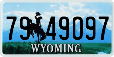 WY license plate 7949097