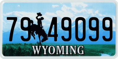 WY license plate 7949099