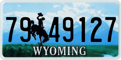 WY license plate 7949127