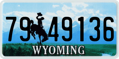 WY license plate 7949136
