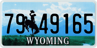 WY license plate 7949165