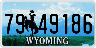 WY license plate 7949186