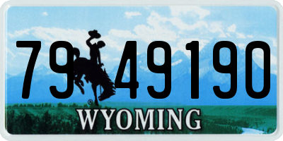 WY license plate 7949190