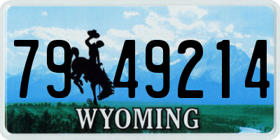 WY license plate 7949214