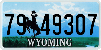 WY license plate 7949307