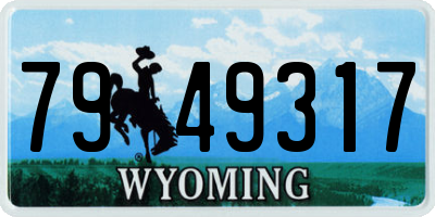 WY license plate 7949317