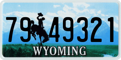 WY license plate 7949321