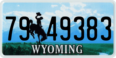 WY license plate 7949383