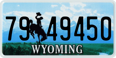 WY license plate 7949450
