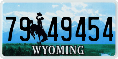 WY license plate 7949454