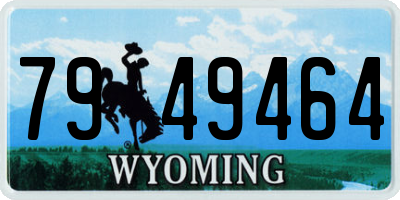 WY license plate 7949464