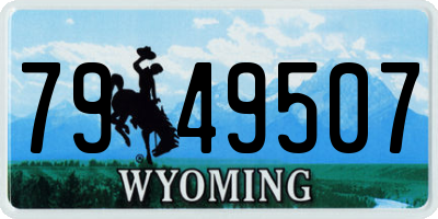 WY license plate 7949507