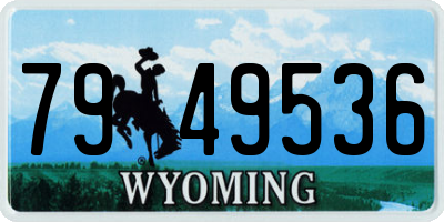WY license plate 7949536