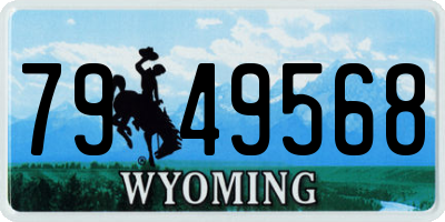 WY license plate 7949568