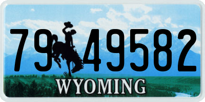 WY license plate 7949582