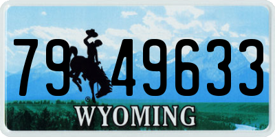 WY license plate 7949633