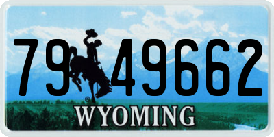 WY license plate 7949662