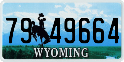 WY license plate 7949664