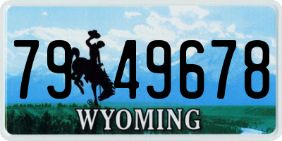 WY license plate 7949678