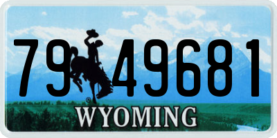 WY license plate 7949681