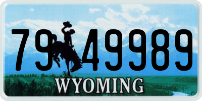 WY license plate 7949989