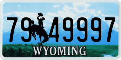 WY license plate 7949997