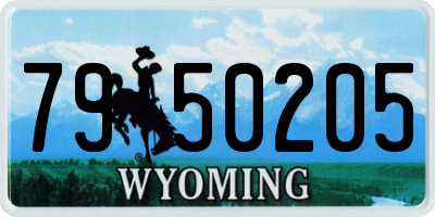 WY license plate 7950205