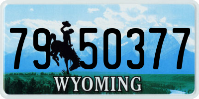 WY license plate 7950377