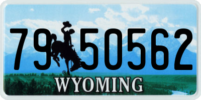 WY license plate 7950562