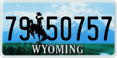 WY license plate 7950757