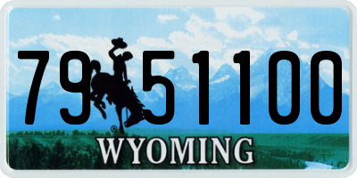 WY license plate 7951100