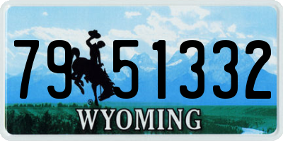 WY license plate 7951332