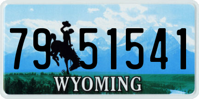 WY license plate 7951541