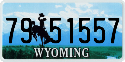 WY license plate 7951557