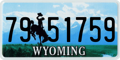 WY license plate 7951759